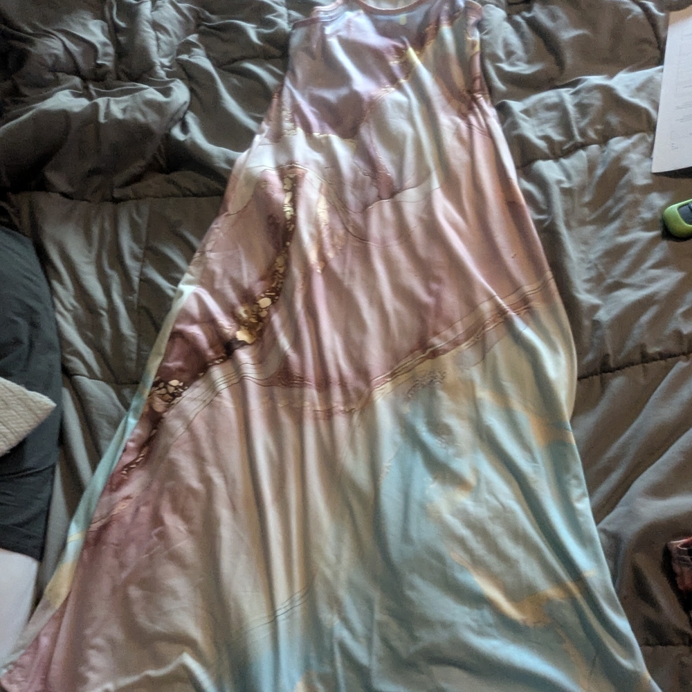 Elegant Multicolor Satin Gown